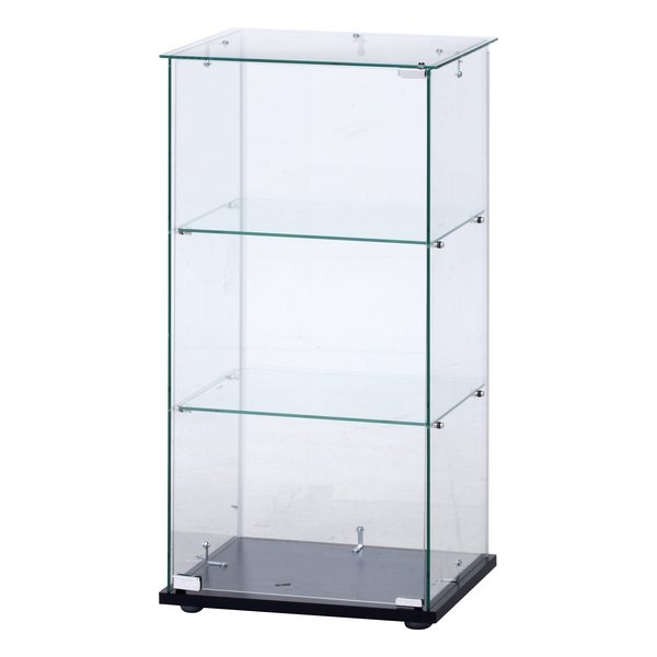ガラスコレクションケース３段 クリア ブラック TMG-G171BK