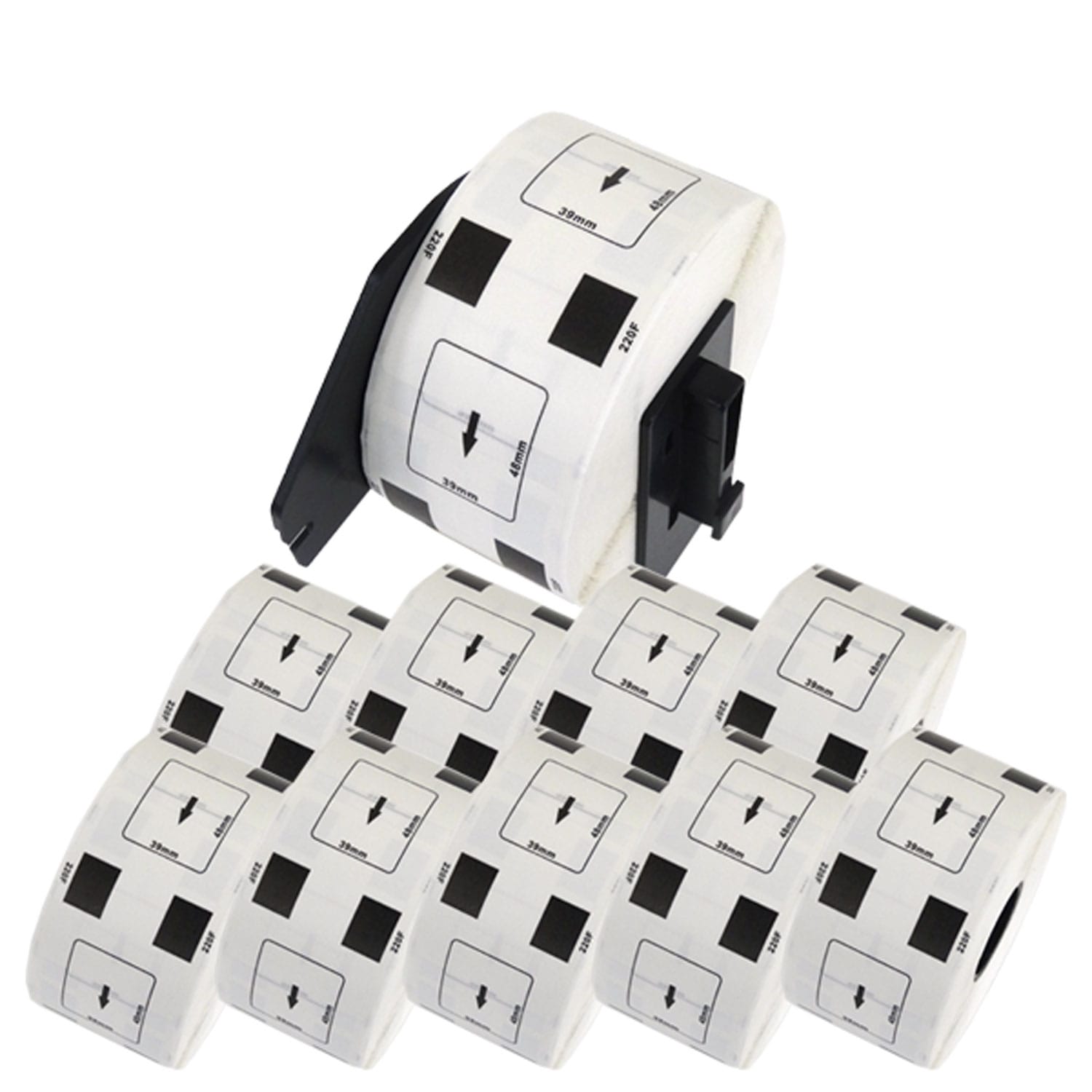 マックス用 感熱紙ラベル ダイカットラベル ELP-L3948N-20 互換品 宛名ラベル 白 39mm×48mm 620枚入り 10個+ホルダー1個セット