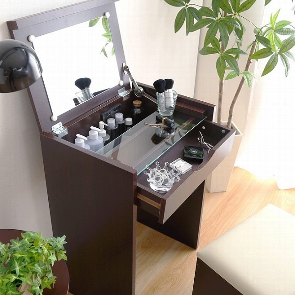 【高級感】 コンパクト 収納 ドレッサー スツール 2点セット コンセント付き ガラストップ 引き出し おしゃれ 大人かわいい rouge 新生活 一人暮らし