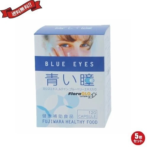 ルテイン サプリ ビルベリー フジワラ 青い瞳 BLUE EYES 120粒 ５個セット