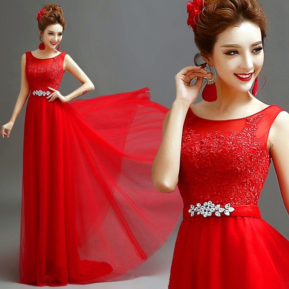 カラードレス 赤 ロング 安い イブニングドレス 二次会 パーティードレス 演奏会 花嫁 フォーマル