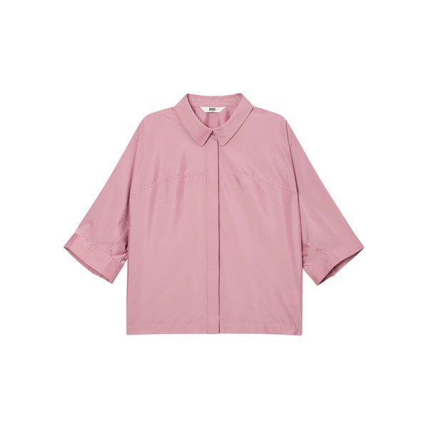 [24FW] [価格引下げ] ピンク イーバンディング ボリューム 7分袖 アウター型シャツ DLSH4CE71P2