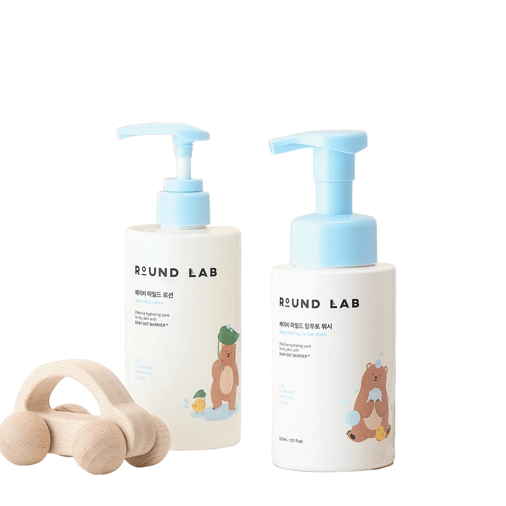 ラウンドラップ ベビー マイルド トップ ツート ウォッシュ 300ml X ローション 300ml 2点 セット