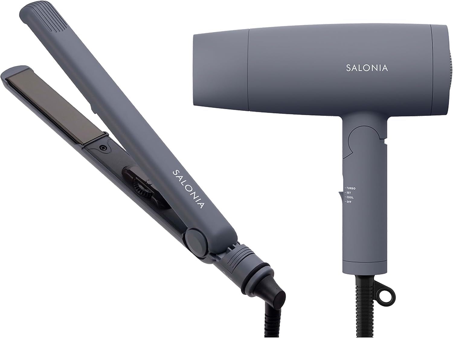 サロニア スターターセット ドライヤー ヘアアイロン 24mm グレー