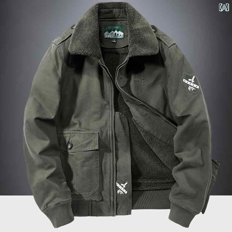 メンズ ファッション フリースジャケット 冬 襟 起毛 ジャケット 綿服 カジュアル 暖かい 綿服