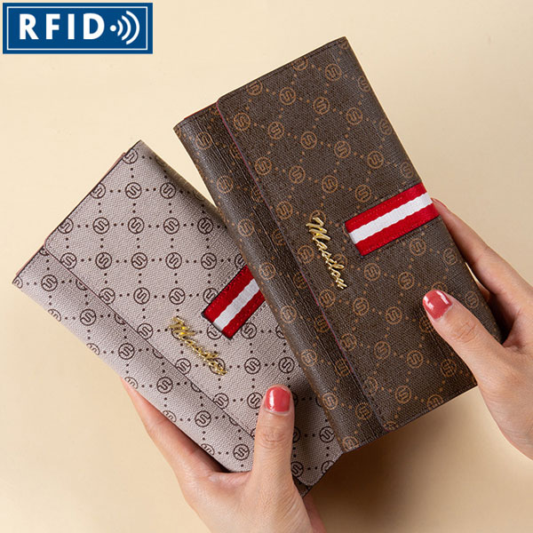 スキミング防止機能付き本革財布 牛革 女性へのプレゼントに最適な長財布 レディース財布 大容量 ギフト プレゼント ラッピング RFID 磁気防止