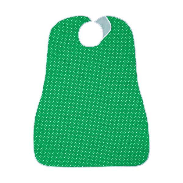 （まとめ） カネモ商事LOr食事用エプロン ホワイトドットオングリーン 1枚 (×5セット)