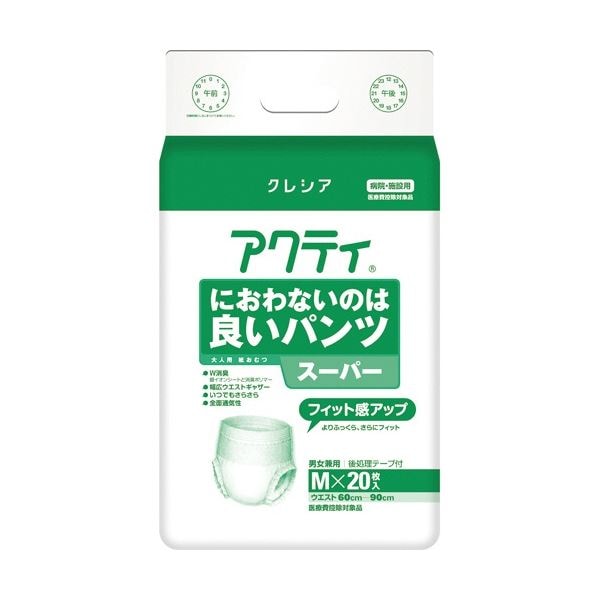 日本製紙クレシア アクティ におわないのは良いパンツ スーパー M （80枚：20枚x4パック）