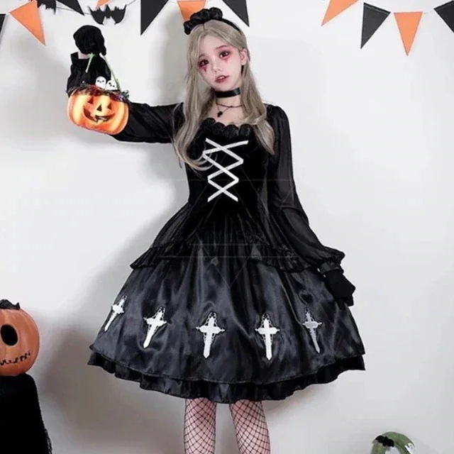 今年 短纳期 3点 セットアップハロウィン 大人 魔女 巫女 仮装 コスチューム服 衣装 学園祭 文化祭 ファッション系 レディース セクシー型 ブラック ワンピース かわいい