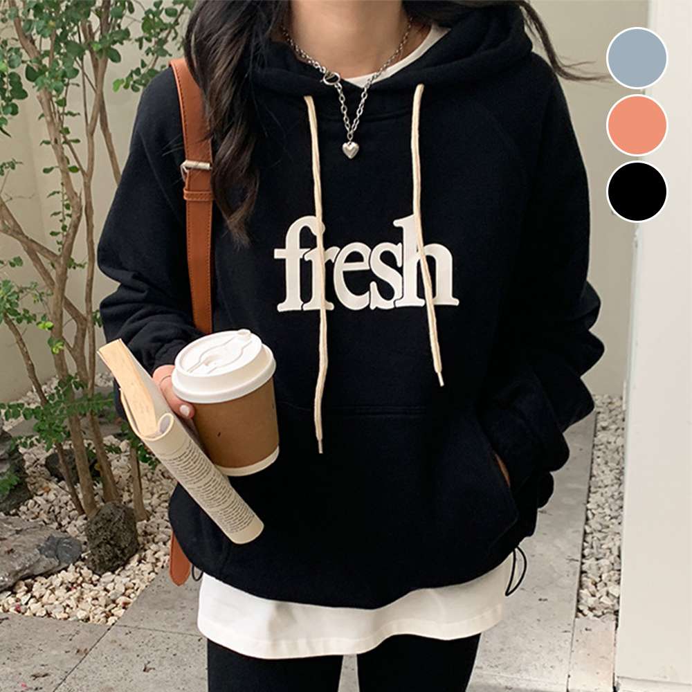 ロゴパーカー レディース 裏起毛 韓国 トップス 長袖 ロゴ 体型カバー ベーシック 大人可愛い かわいい カジュアル 春 秋冬 お出かけ ブラック ブルー オレンジ 5,686円