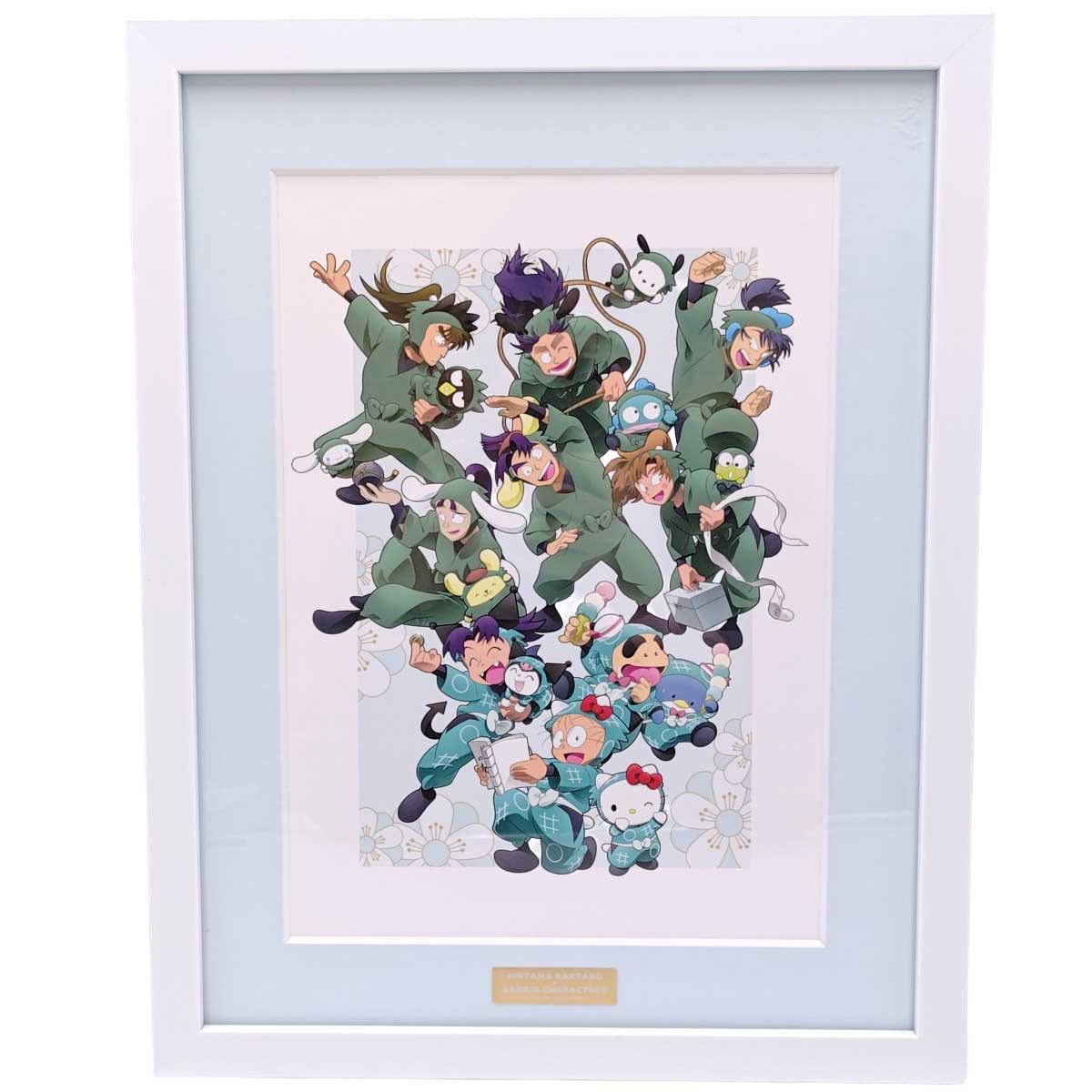 【中古】忍たま乱太郎 サンリオキャラクターズ 描き起こしイラスト キャラファイングラフ 額縁入り キティちゃん ハローキティ