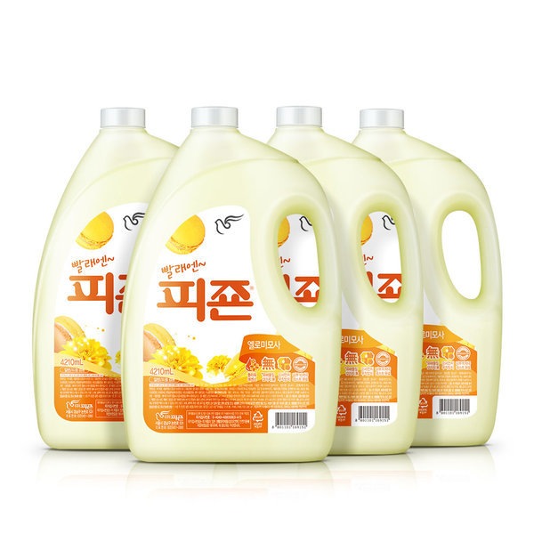 柔軟剤 ピジョン 4210ml 4個 イエロー