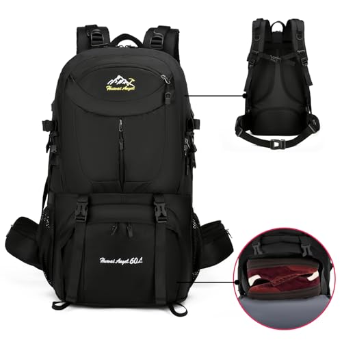 [VENDAGO] 登山 リュック 大容量 リュック 防災 バックパック 防災バッグ 登山用リュックサック アウトドア 防水 旅行 通勤 通学 出張 キャンプ用 多機能 耐衝撃 耐荷重 靴/弁当収納