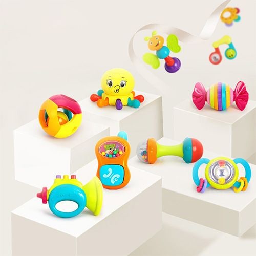 高品質 がらがら ラトル 10PCSセット 歯固めラトル ハンドラトル ガラガラのオモチャ はがためセット 初めてのオモチャ 人気 歯がためおもちゃ がらがらおもちゃ 知育 おしゃぶり＆ラトル ベビー