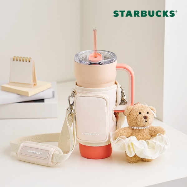 【Starbucks】 ダンテ タンブラー ストラップバッグ アイボリー スタバ韓国 (贈呈品なくなり次第予告なしで贈呈終了)