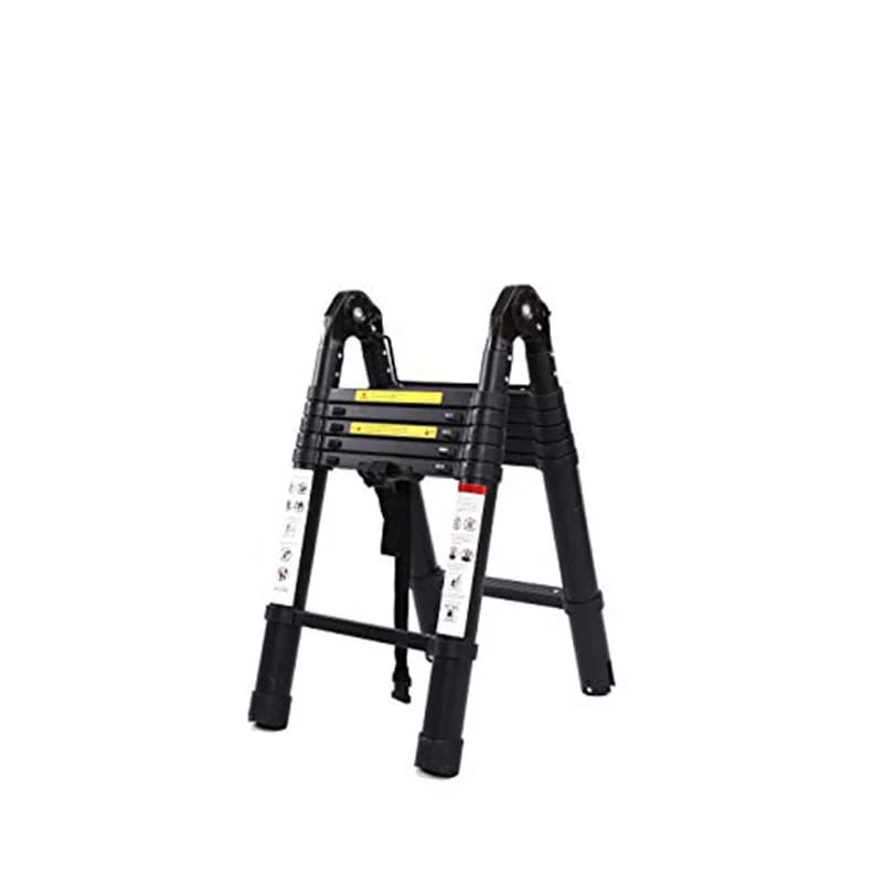 伸縮 ハシゴ 脚立兼用 最長3.8m 耐荷重150kg スーパーラダー 梯子 はしご 伸縮自在 ロック コンパクト 脚立 アルミ 掃除 洗車 庭木のお手入れ ブラック
