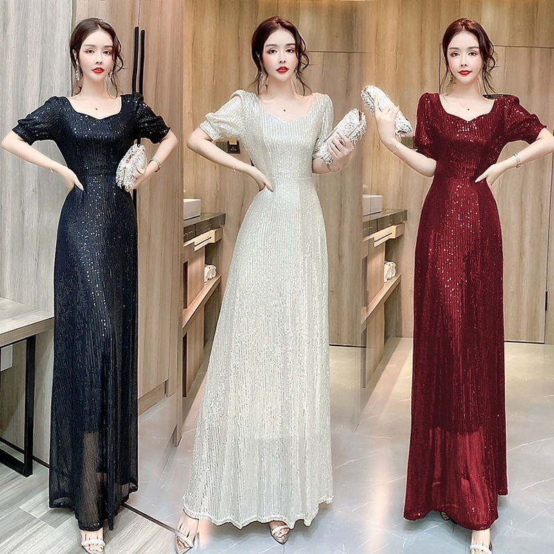 宴会イブニングドレス女性2024気質ホストパーティー合唱衣装ドレス 母の日