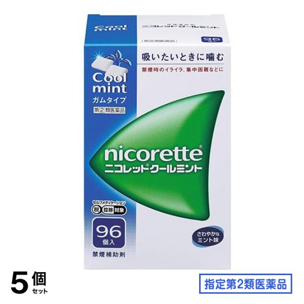 指定第２類医薬品 ニコレットクールミント 96個 5個セット