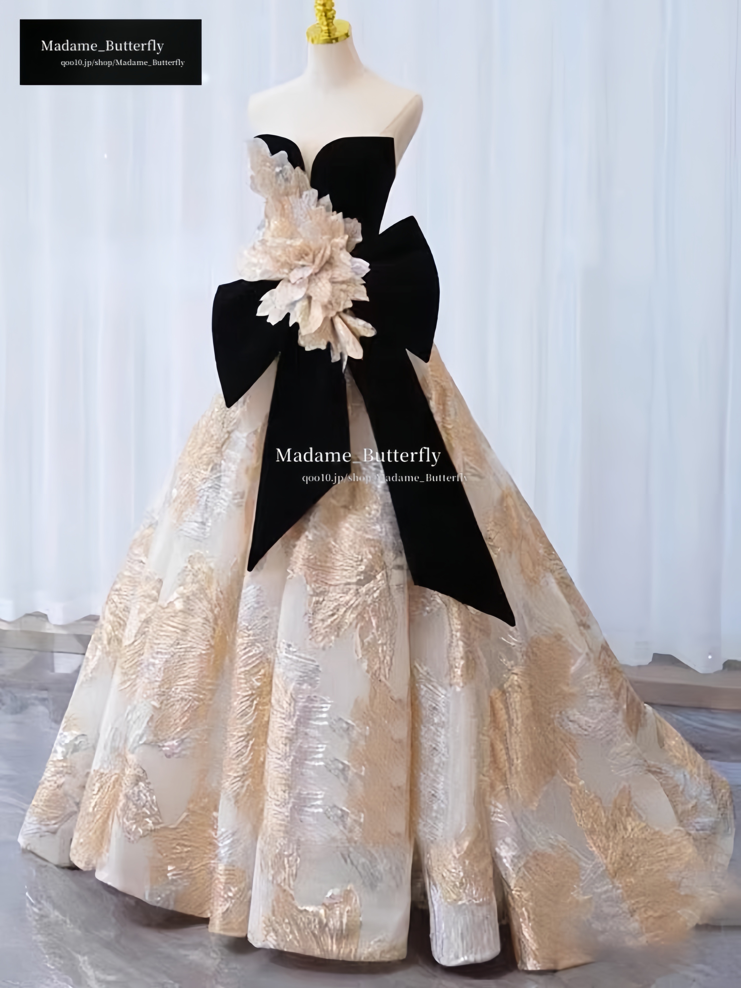 カラー パーティードレス ウェディングドレス Aラインワンピース 立体花 リボン結び 演奏会 二次会 エレガンス ロングドレス 成人式 姫系 発表会 撮影用 お嫁さん 披露宴 花嫁