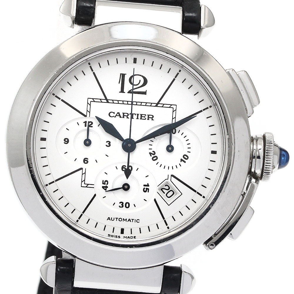 ベルト訳あり カルティエ CARTIER W3108555 パシャ 42MM クロノグラフ 自動巻き メンズ _884584【中古】