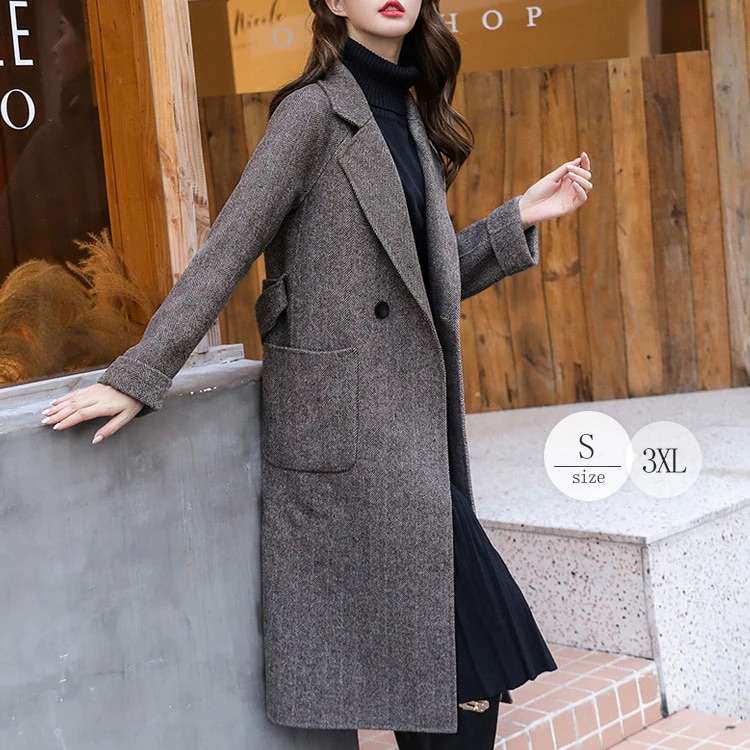 ダッフルコート ブリティッシュ　カシミヤブレンド　アウター レディース ミディアムコート リバーコート　ダッフル　コート　チェスターコート　オーバーチェックコート　お呼ばれ カジュアル 秋冬