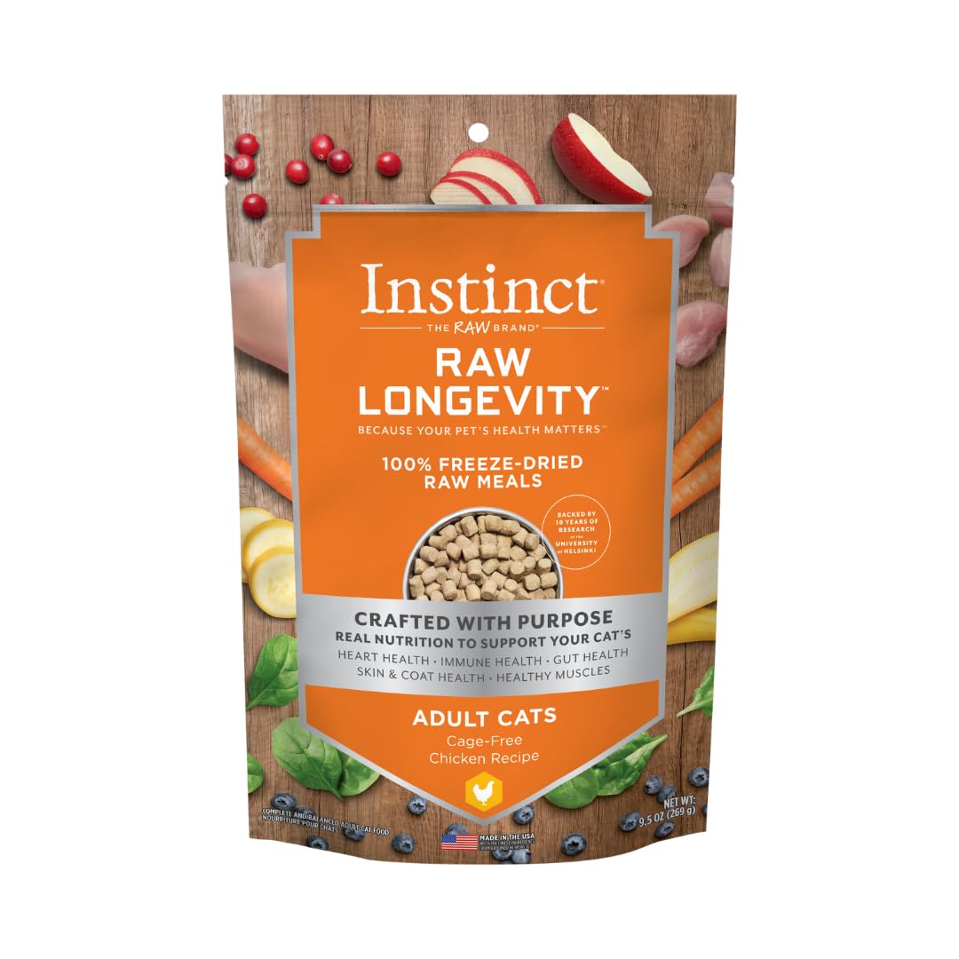 Instinct フリーズドライ 猫用 乳酸菌入りローフード チキン Raw Longevity ローロンジェビティ 269g