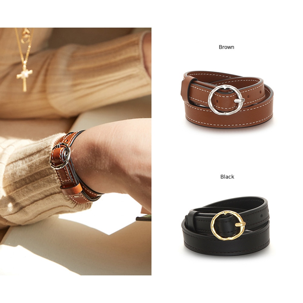 レザーバークルブレスレット(2色)韓国ファッション 韓国ファッションスタイル SNSで人気 韓国の人気ブランド