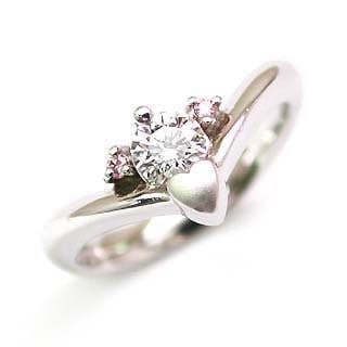 (Brand アニーベル) Pt ピンクダイヤリング（婚約指輪エンゲージリング）楽ギフ_包装02P26Mar16