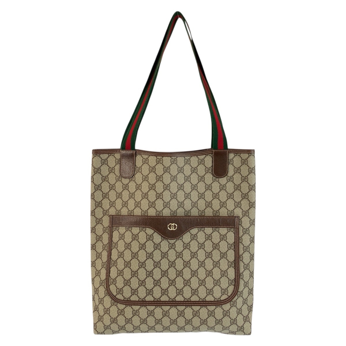 美品 シェリーライン ベージュ ブラウン ゴールド金具 GGスプリームキャンバス 002 123 6487 トートバッグ ショルダーバッグ レディース 601896
