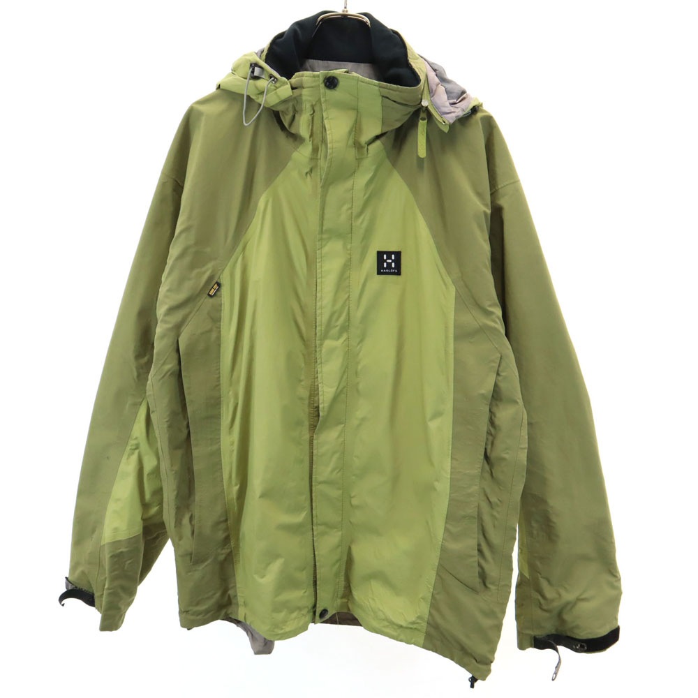 GORE-TEX アウトドアジャケット L ライトグリーン フード取り外し可 メンズ
