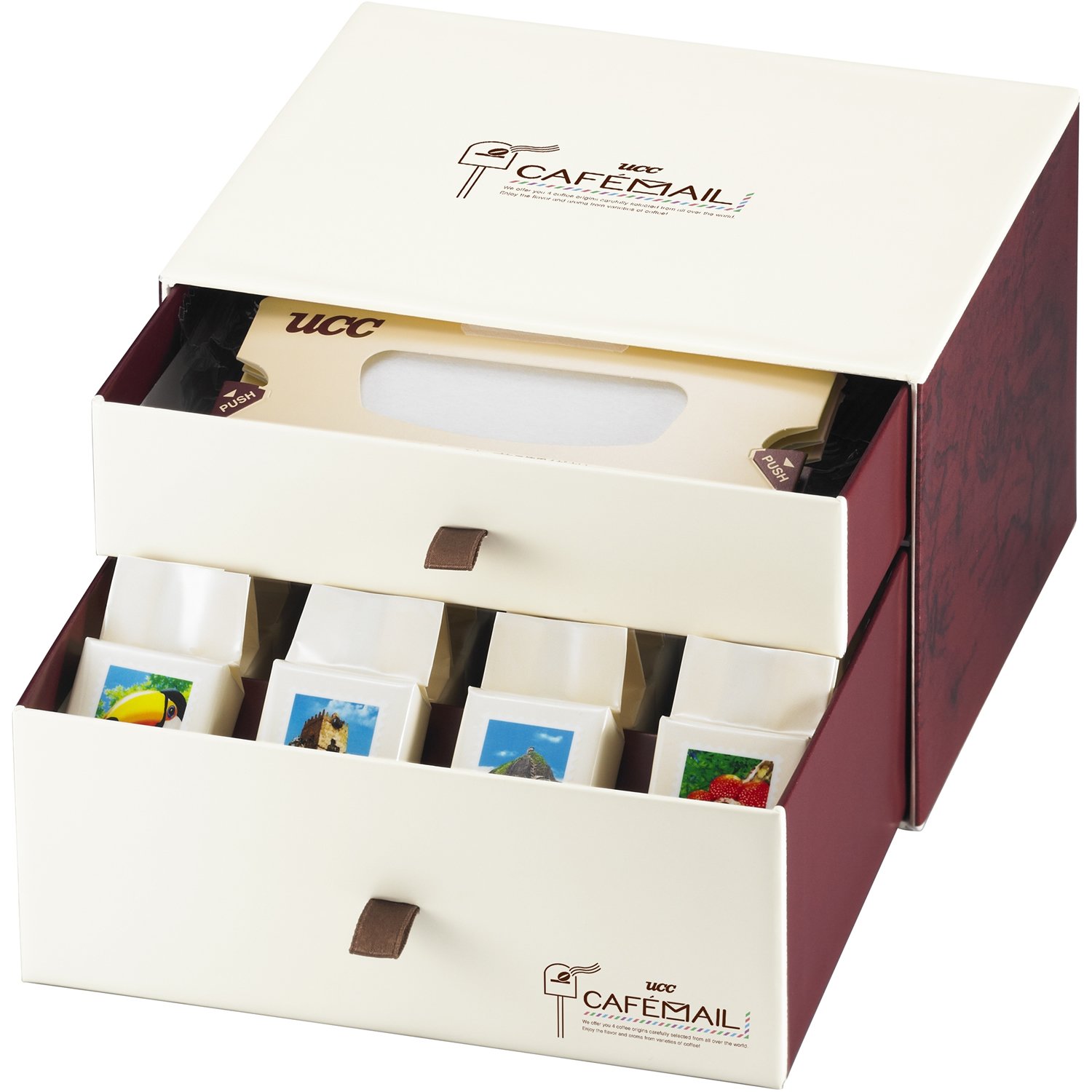 UCC コーヒー ギフト カフェメール ドリップコーヒー (エチオピアモカ マンデリン コロンビア サントス)×各5杯分【バレンタイン】200グラム (x 1)