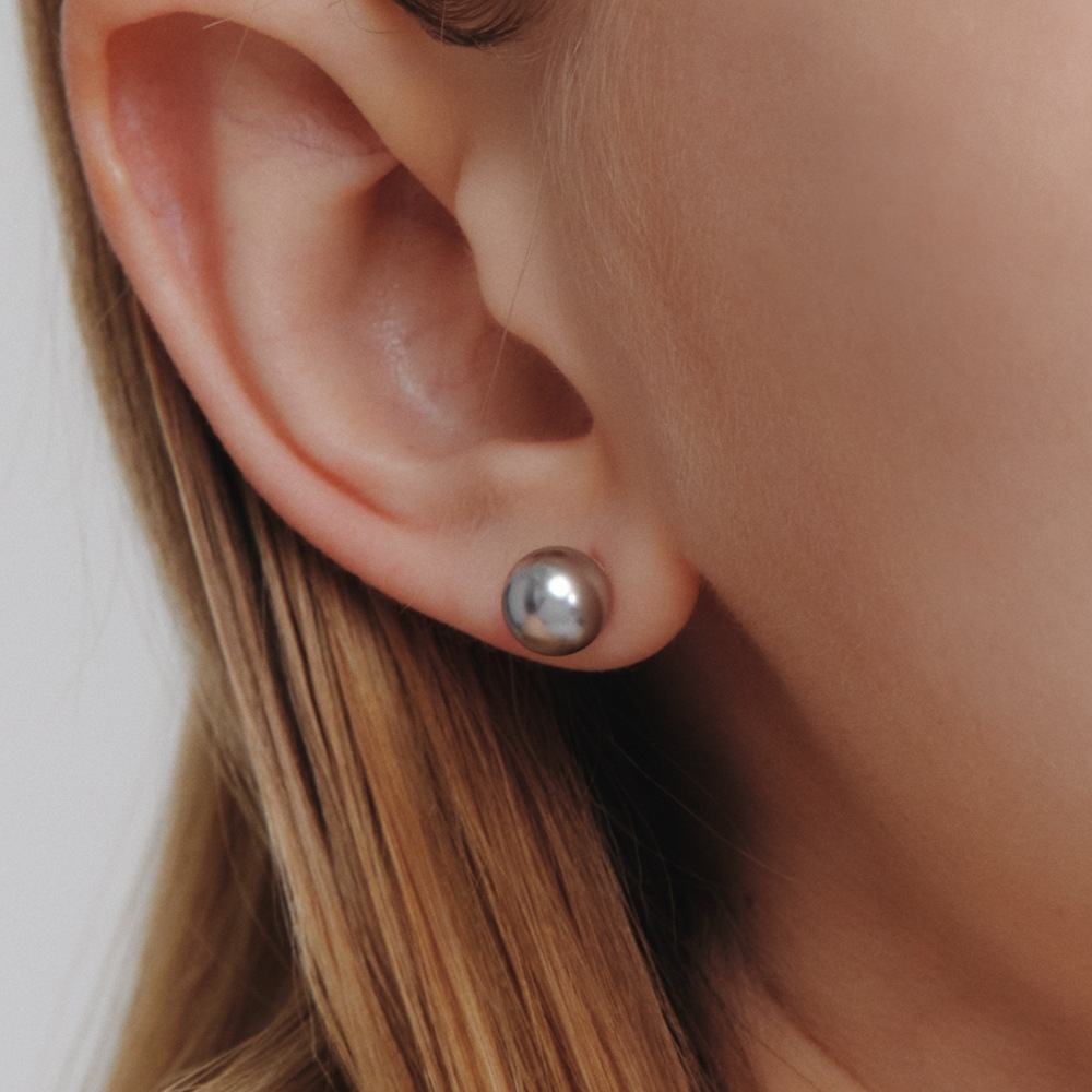 LUNNE シルバー 925 8mm ライトグレーパールピアス #LSE79 7,805円