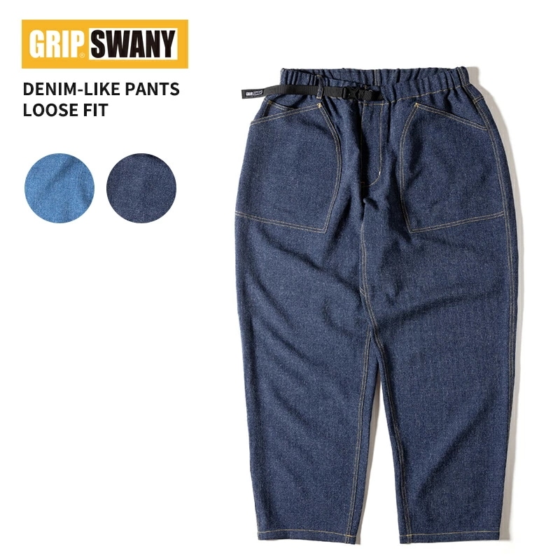 グリップスワニー メンズ ワイドテーパードパンツ GRIP SWANY デニムライク パンツ ルーズフィット ボトムス GSMP-068