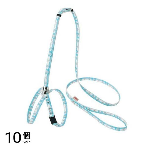 ペティオ 猫用 CAT HARNESS(キャットハーネス) チェックハーネスリード ブルー 1本入 (W55953) 10個セット