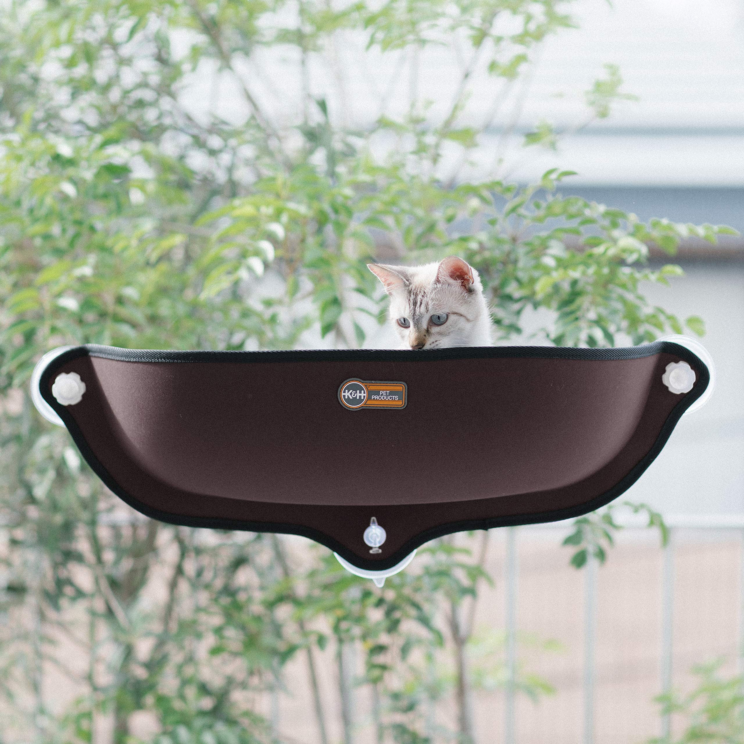 K&H WINDOW BED KITTY SILL BROWN/KHBD6296BR/ウィンドウベッド/ネジ式吸盤猫用ベッド/ブラウン色/窓が好きな愛猫へ/ネジ式吸盤で窓にしっかりと固定ができます 5,881円