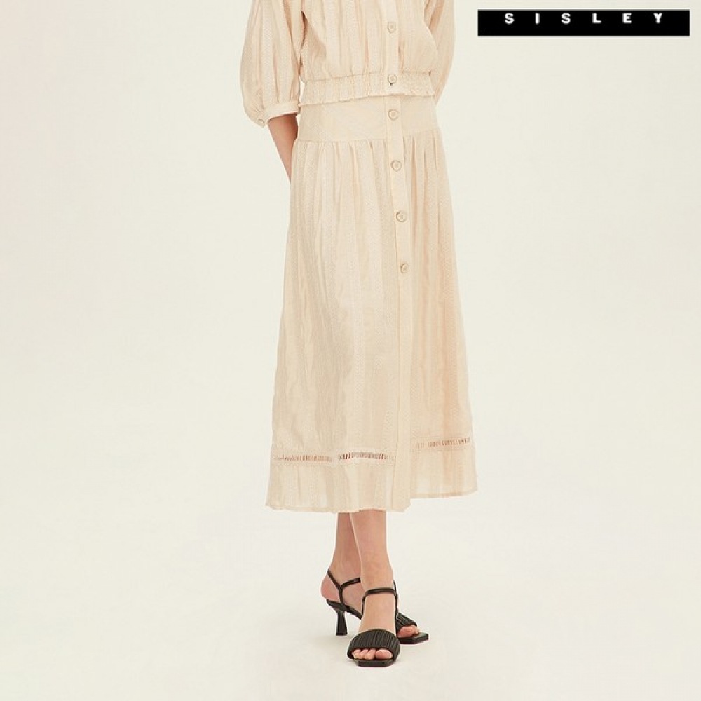 (シスレー) シスレープリンボタンロングスカート SASK05241_BE