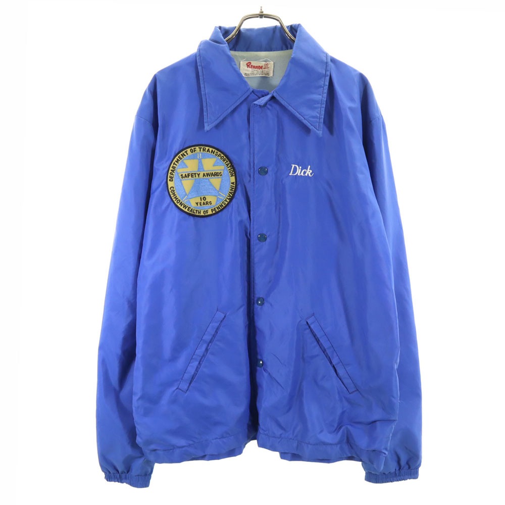 レノック 70s ヴィンテージ ナイロン コーチジャケット M ブルー RENNOC 裏トリコット メンズ