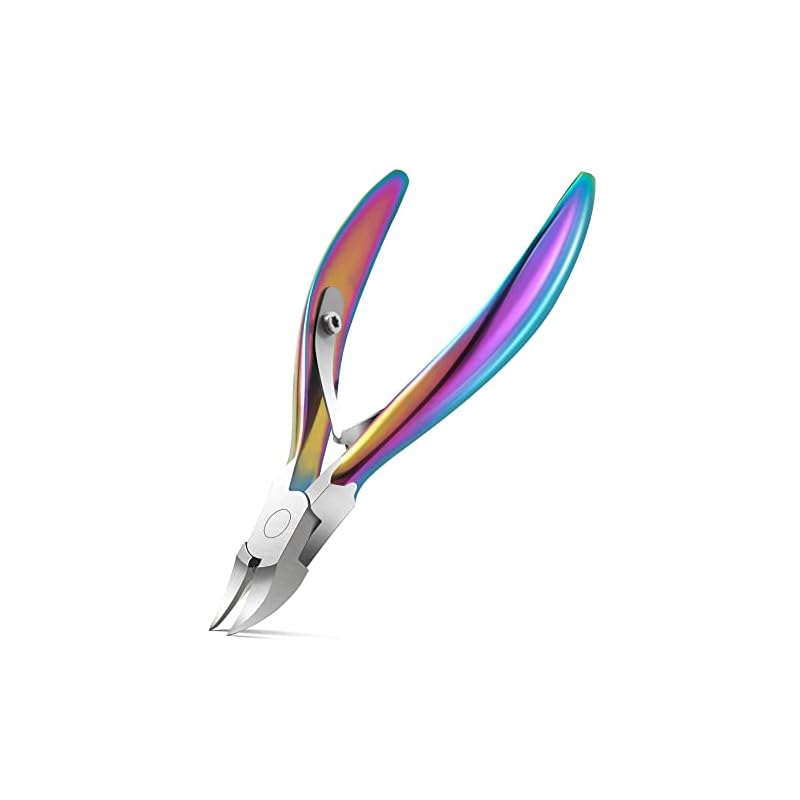 BEZOX 足爪切り ニッパー爪切り 巻き爪用 変形爪 陥入爪 ステンレス ツメキリニッパー ブレード保護カバーと革の収納ケース ペディキュアツール 男女通用 - カラー