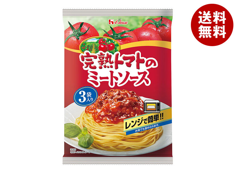 ハウス食品 完熟トマトのミートソース 3袋入り 390g(130g＊3袋)＊12個入＊(2ケース)