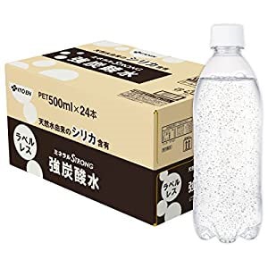 【Amazon.co.jp限定】伊藤園 ラベルレス 強炭酸水 500ml24本 シリカ含有