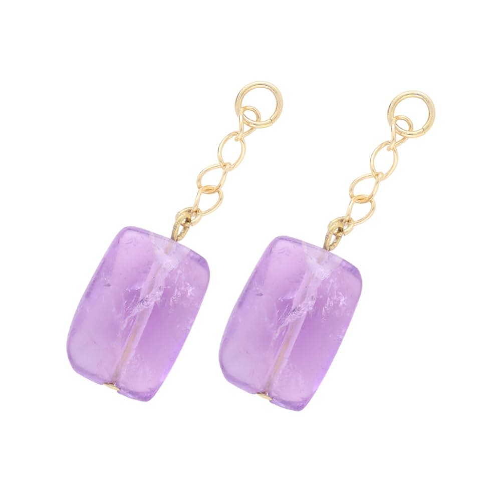 【KOHSAi】付け替えチャーム 両耳用 2個セット アメジスト ピアス イヤリング チャーム アクセサリーパーツ 日本製 ニッケルフリー