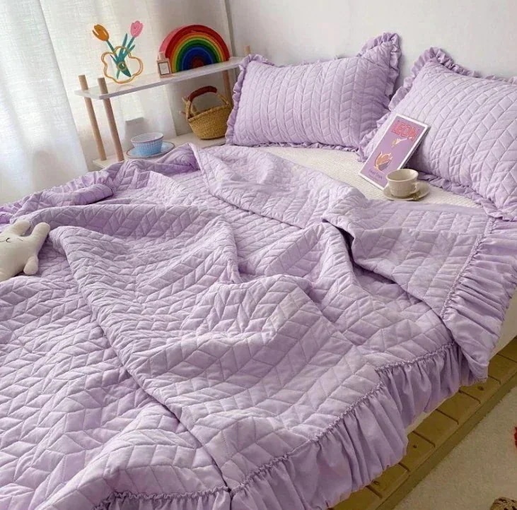【9月の大上新】短納期 布団 韓国ののキルト+枕カバー シルク 水洗い綿 殺菌防臭 布団 シングル3点セット