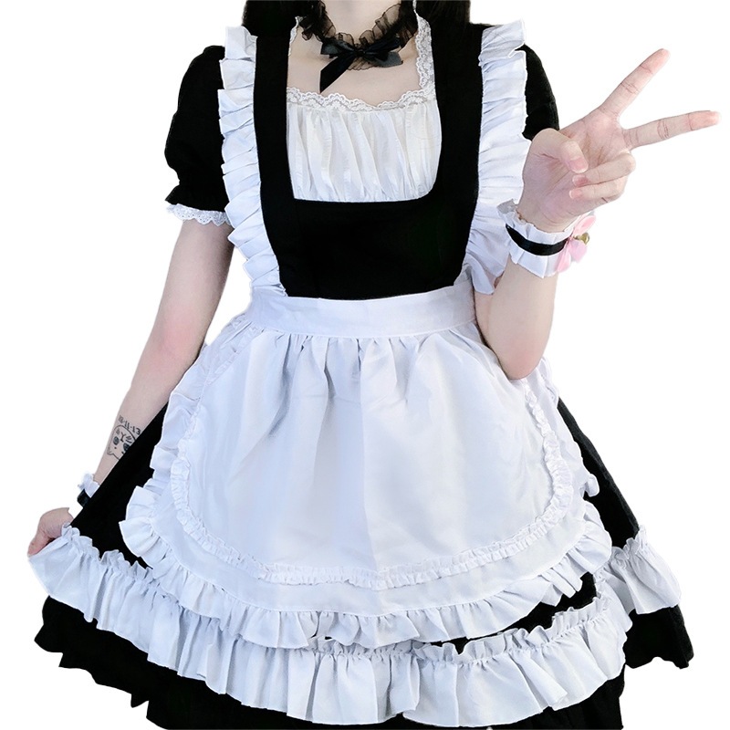 ブラックメイド衣装甘いクラシック猫ロリメイド衣装アニメーションロールプレイ衣装