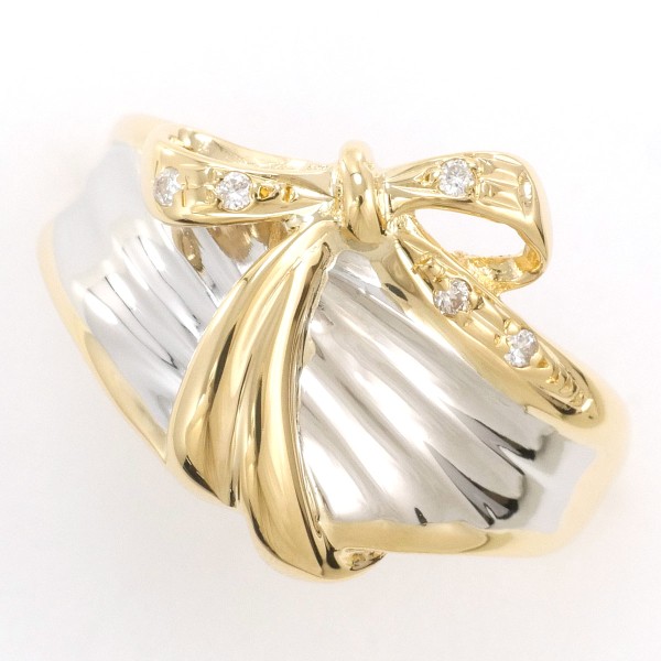 PT900 プラチナ K18YG リング 指輪 11.5号 ダイヤ ジュエリー 中古