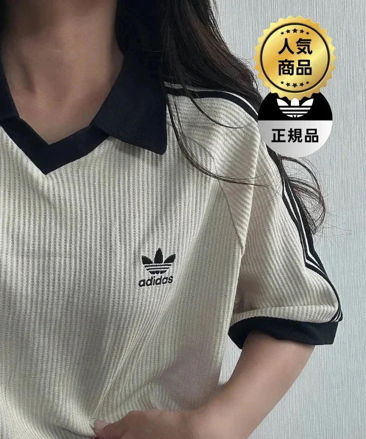 Waffle polo ワッフルポロシャツ adidas トップス ワッフル ADIDAS