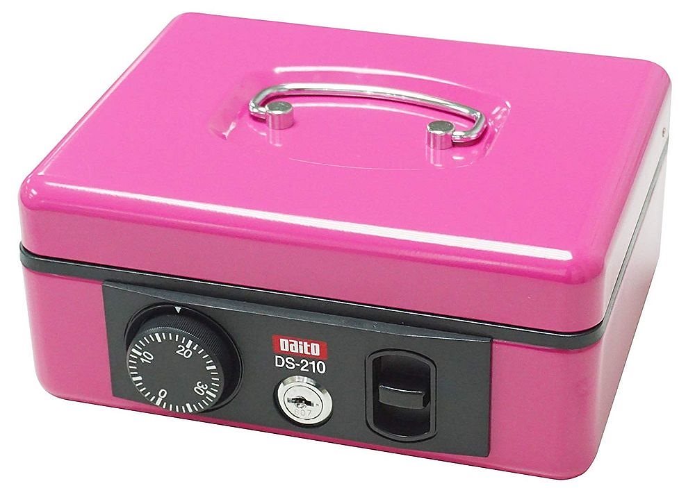 （まとめ買い）ダイト 手提げ金庫 ピンク DS-210P [x3]
