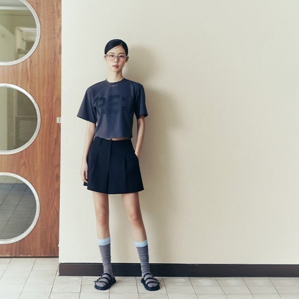 レタリング クロップ 半袖Tシャツ AR2CT461