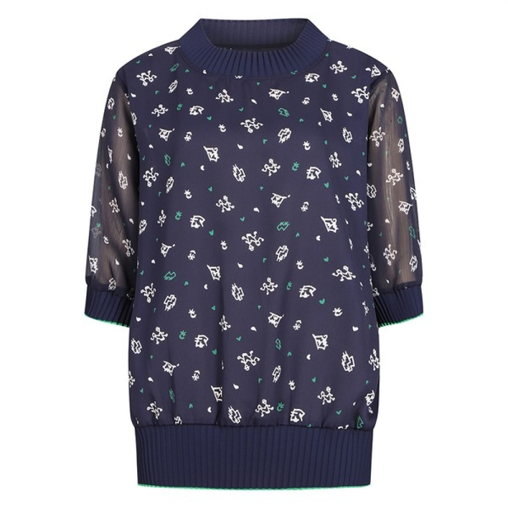 [アナルドバシーニ] (アナルドバシーニ) 柄シフォン半袖ブラウス (AW07BL42W)