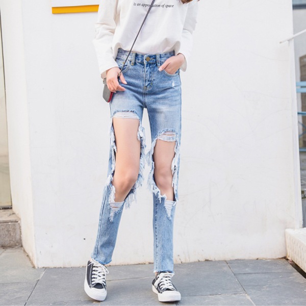 [Qoo10] クラッシュダメージデニム レディース 超 : レディース服