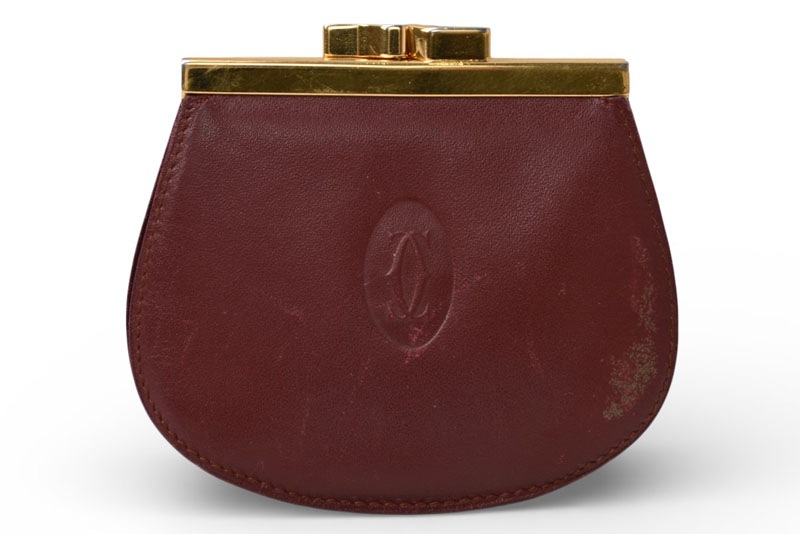 カルティエ コインケース/小銭入れ Cartier ヴィンテージ 財布/がま口 マスト ドゥ カルティエ ボルドー L300009【中古】
